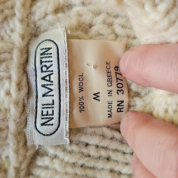 Vintage Greek Wool Fisherman Sweater - Picture 2 of 8